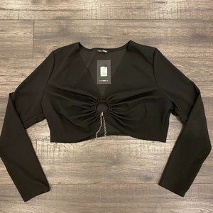 Fashion Nova Curve Crop top with hanging chain